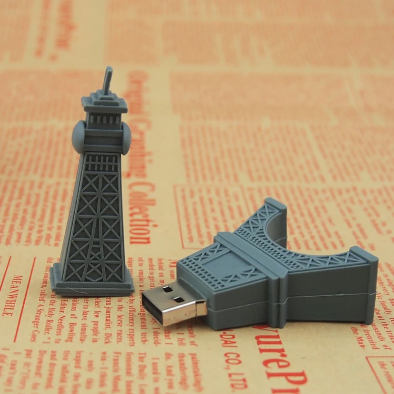 Флешка Эйфелева ручка Башня диск 64 ГБ 32 4 8 16 Usb флеш накопитель мультфильм милый U