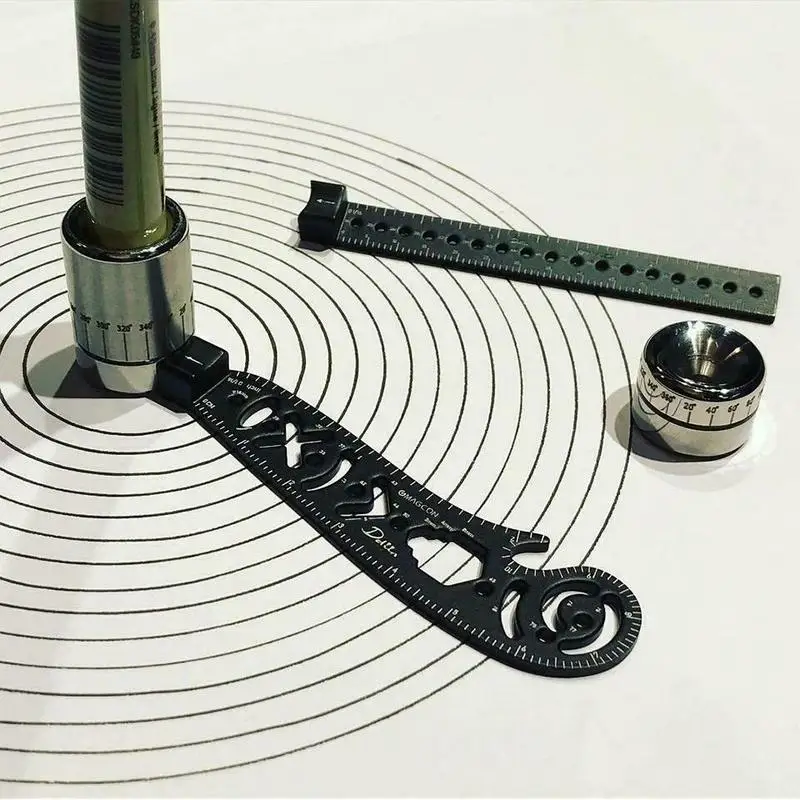 Многоцелевой чертеж линейки компаса креативный шаблон измерения инструмент для