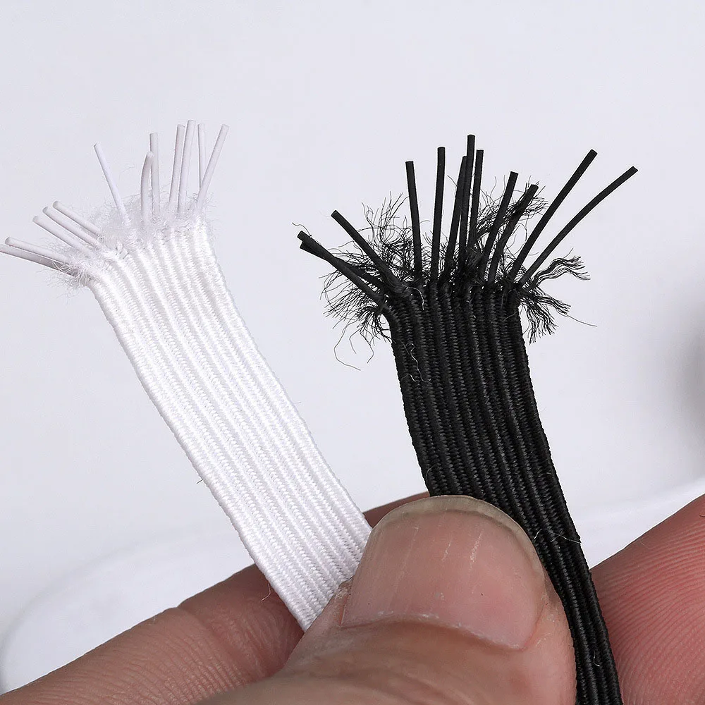 3/5/6 мм маска веревка Эластичная лента оптом черный белый цвет без каблука