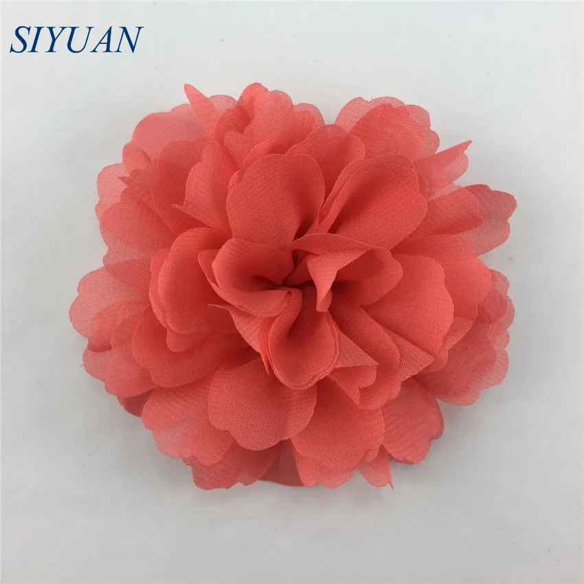 Заколка для волос шифоновая с волнистыми цветами 10 шт./лот см девочек большой