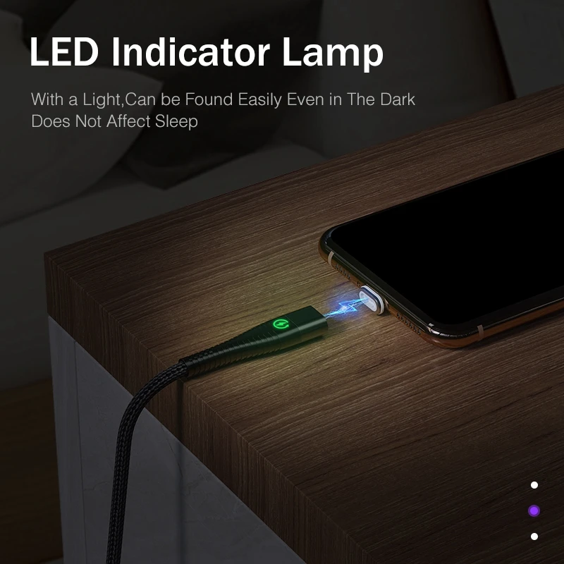 ROCK светодиодный светильник Магнитный зарядный кабель Micro USB кабель для iPhone XR XS Max X магнитное зарядное устройство usb type C зарядный провод шнур 1 м 2 м
