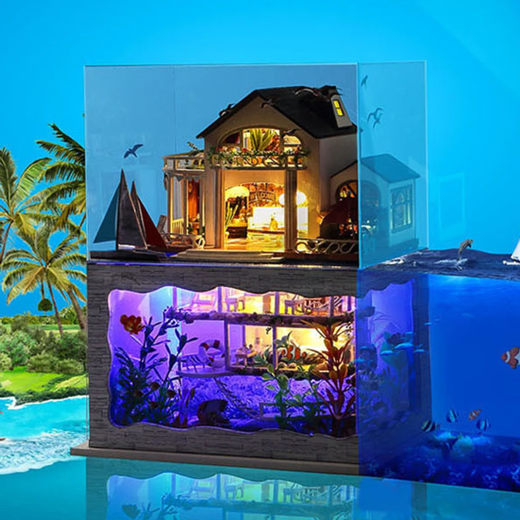

Dollhouse Furniture Mini Wooden Romantic Villa House 3D Puzzle for