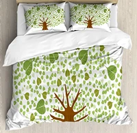 tree bedding set sacred fig bodhi tree illustration full of leaves spiritual enlightenment duvet cover pillowcase bed set
