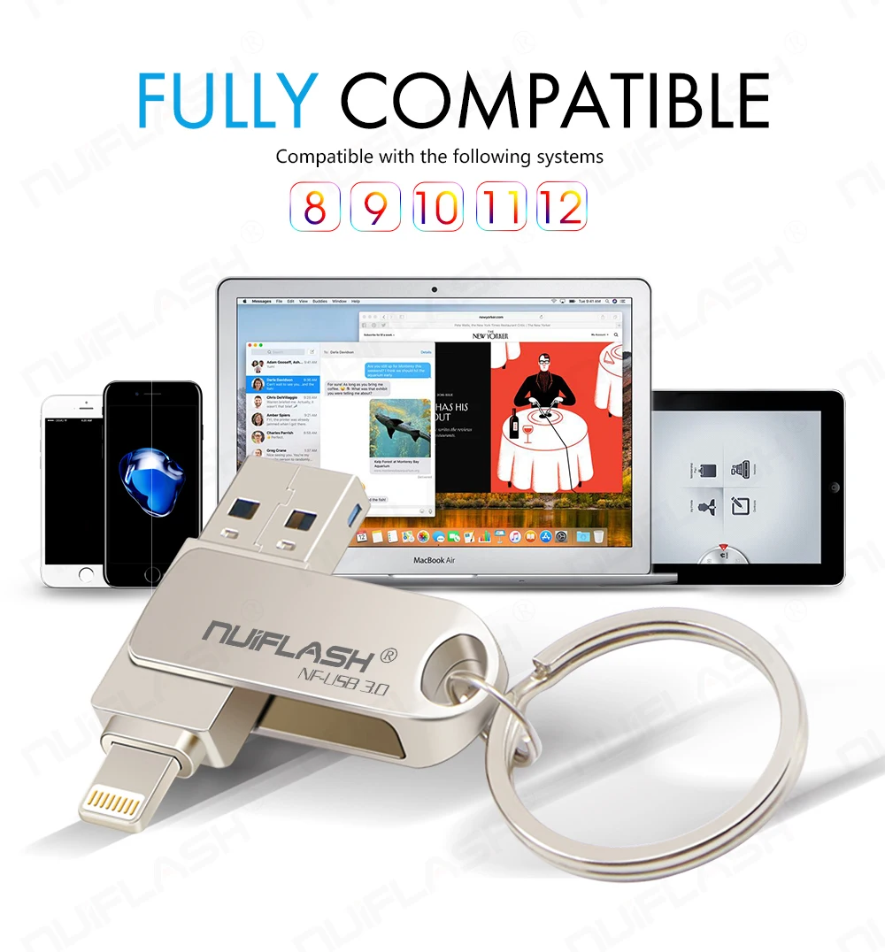 Usb флеш-накопитель для iPhone 6/6s/6plus/7/7plus/8/X Usb/Otg/Lightning 2 в 1 флеш-накопитель для iOS внешних устройств хранения