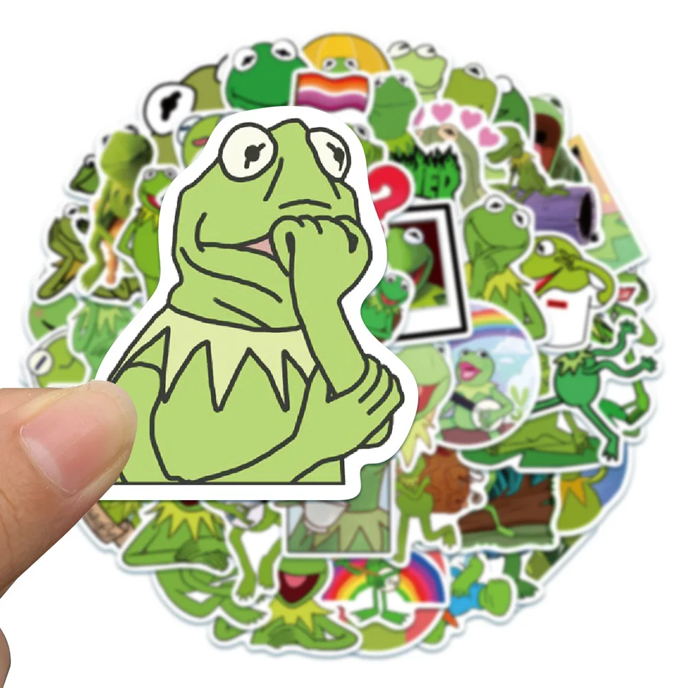 

50PCS Frog Kermit Cartoon Stickers Laptop Guitar Luggage Fridge Skateboard Waterproof Graffiti Sticker Decal Kid Classic Toy