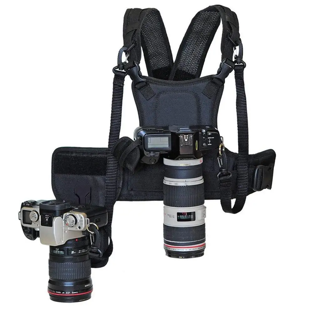 

Carrying 2 DSLR Camera Double Shoulder Strap, Chest Harness System Vest Photography Belt for Nikon Canon Sony SLR/Camcorders