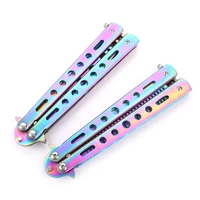 foldable comb stainless steel practice training butterfly knife comb beard moustache brushes hairdressing styling tool