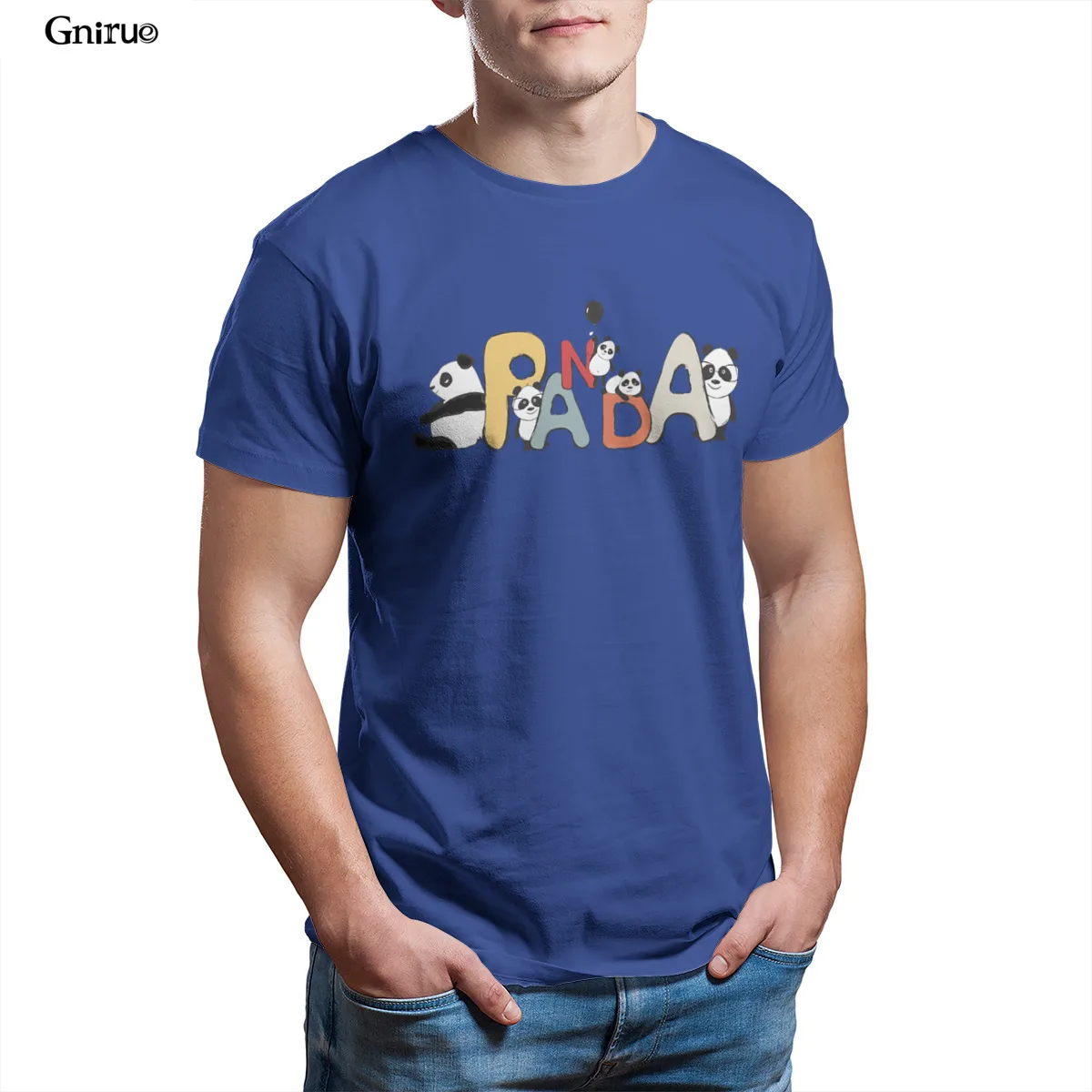

Wholesale Panda Mens Premium T-Shirt Gift Short Sleeve Summer 90s Male Clothing 96644