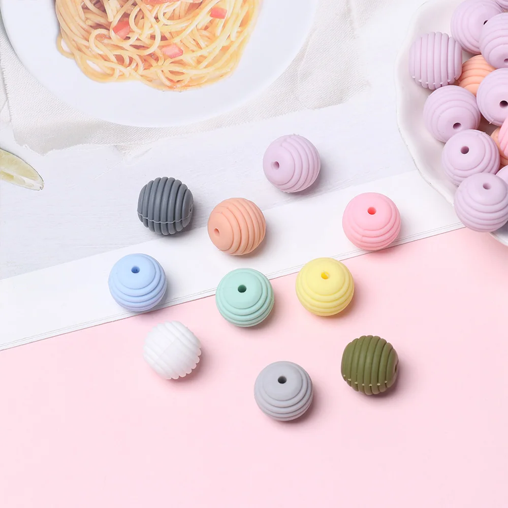 10 шт. силиконовые бусины для детского прорезывателя зубов|Наборы бусин и