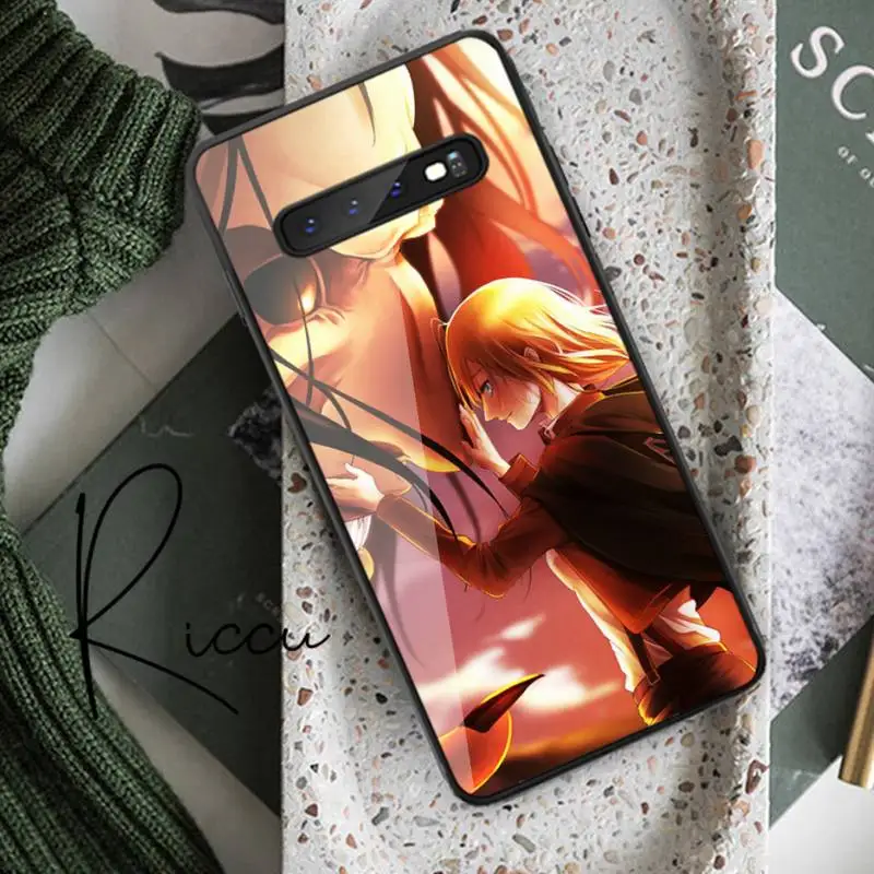

Attack on titan anime Phone Case Tempered Glass For Samsung S20 Plus S7 S8 S9 S10E Plus Note 8 9 10 Plus A7 2018