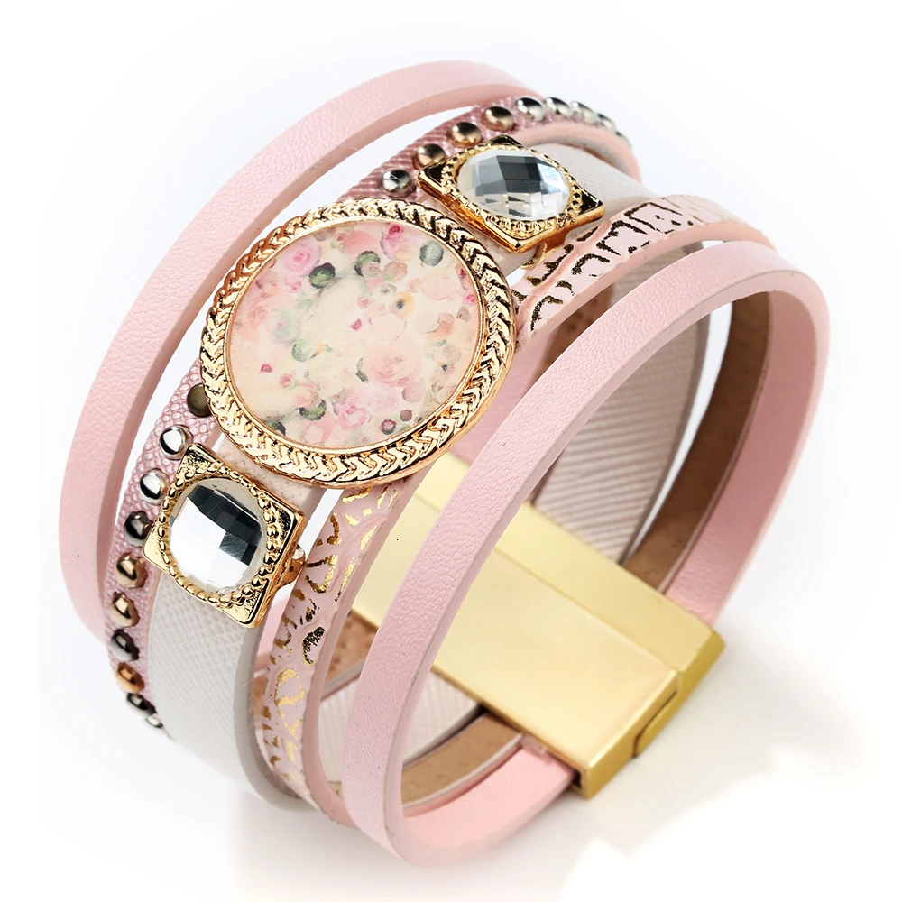 Pulseras, Модный женский браслет из искусственной кожи, магнитные браслеты и браслеты для женщин и мужчин, ювелирное изделие, очаровательный браслет Pulseira masculina