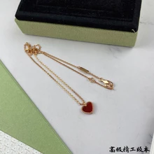 2021 Hot Trend Brand Red Fritillaria Heart-shaped Love Earrings Necklace Set Exquisite Daily Wear Luxury JewelleryDesigner