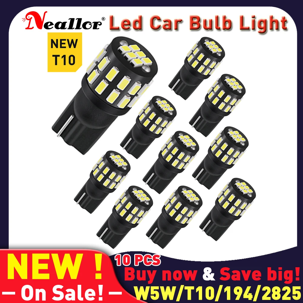 

W5W LED T10 Led Canbus 168 194 5w5 LED Bulb 30SMD Car Side Marker Light License Plate Lamp White Blue Yellow Red Pink 12V 6000K