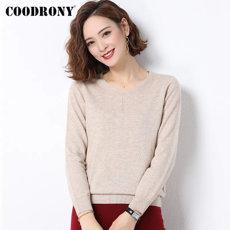 COODRONY повседневные женские свитера из мериносовой шерсти мягкий кашемировый