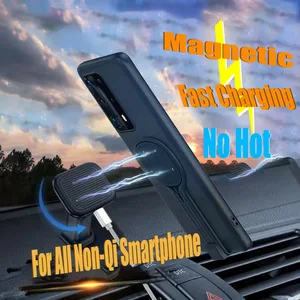 Magnetic Wireless Car Charger, Qi Fast Wireless Charging Receiver for iPhone Samsung Xiaomi Google Nokia Huawei LG OnePlus