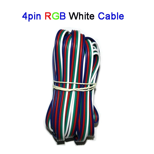 4pin RGB white 5 штук в упаковке, м 2pin 3pin 4pin 5Pin 6pin 22 AWG расширение электрический провод кабель светодиодный разъем для 5050 3528 Светодиодный Stirp светильник - Цвет: 4pin RGB white