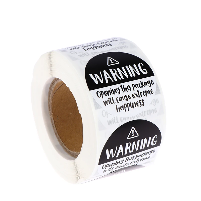 

500pcs Black and White Adorable Warning: Extreme Happiness Sticker Labels