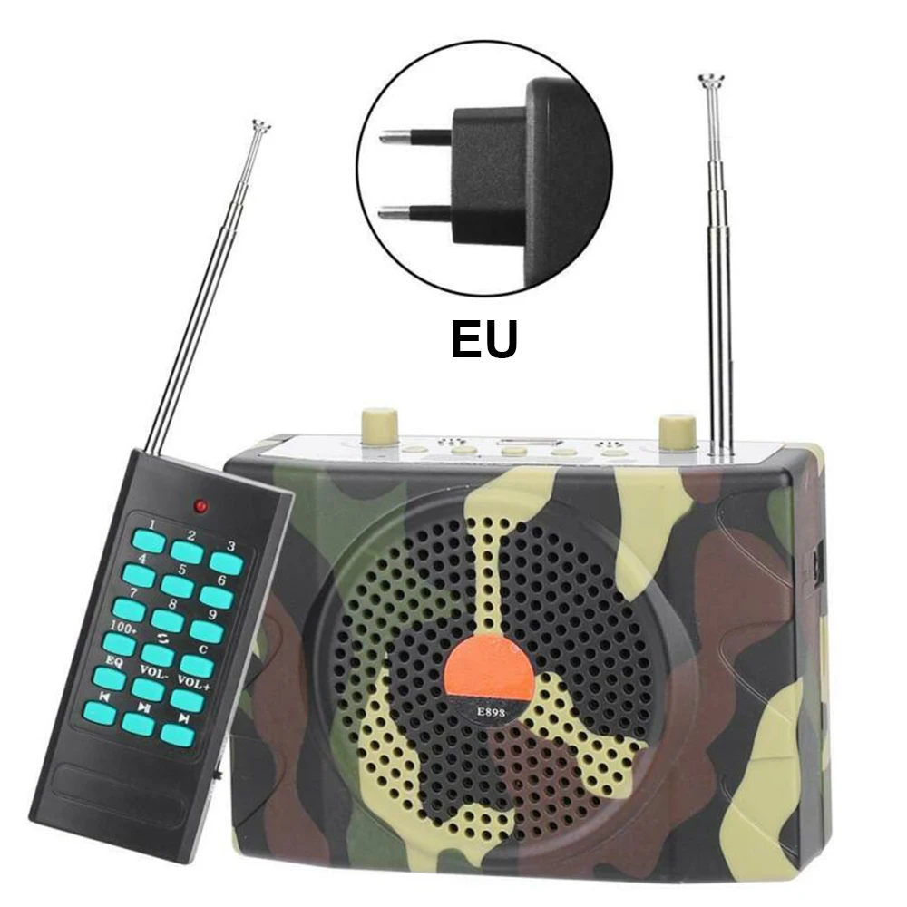 Green EU plug Новые приманки птица звонящий Mp3 динамик пульт дистанционного управления Комплект 38 Вт Портативный охотничий звук звонящий усилитель обучающий звук Птица Mp3 - Цвет: Green EU plug