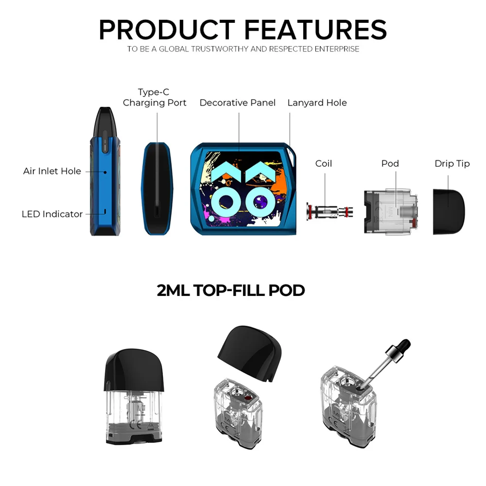 Набор для вейпа Uwell KOKO Prime электронная сигарета с батареей 690 мАч набор Caliburn G Pod