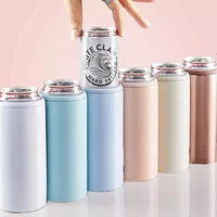 insulation cup kettle cooler vacuum stainless steel 12 oz thin can cooler summer drink cooling tank red wine drink holder