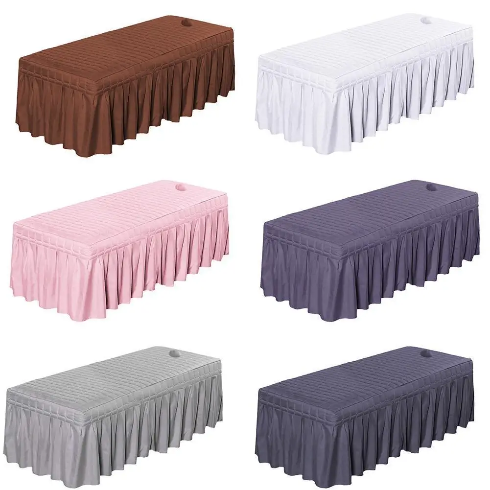 

Massage All-round Wrap Fitted Sheet Polyester Elastic Cover Bed Sheet Forepart Hole Bedding Article Salon Bedsheet