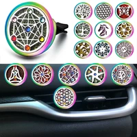 new colorful stainless steel car air freshener clip portable 30mm car essential oil diffuser locket fine colorful zircon jewelry