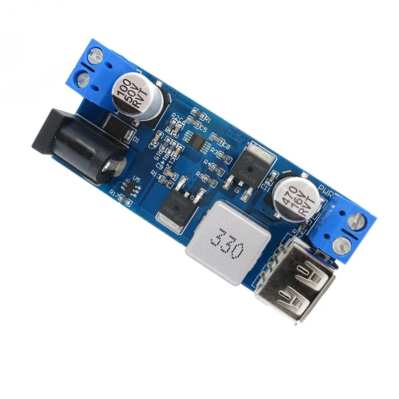Регулируемый понижающий зарядный USB-преобразователь LM2596S 24 В/12 В в 5 А для