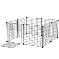 pet dog fence playpen rabbit home crate diy metal wire kennel extendable pet cage for bunny puppy rabbit ferret guinea pig
