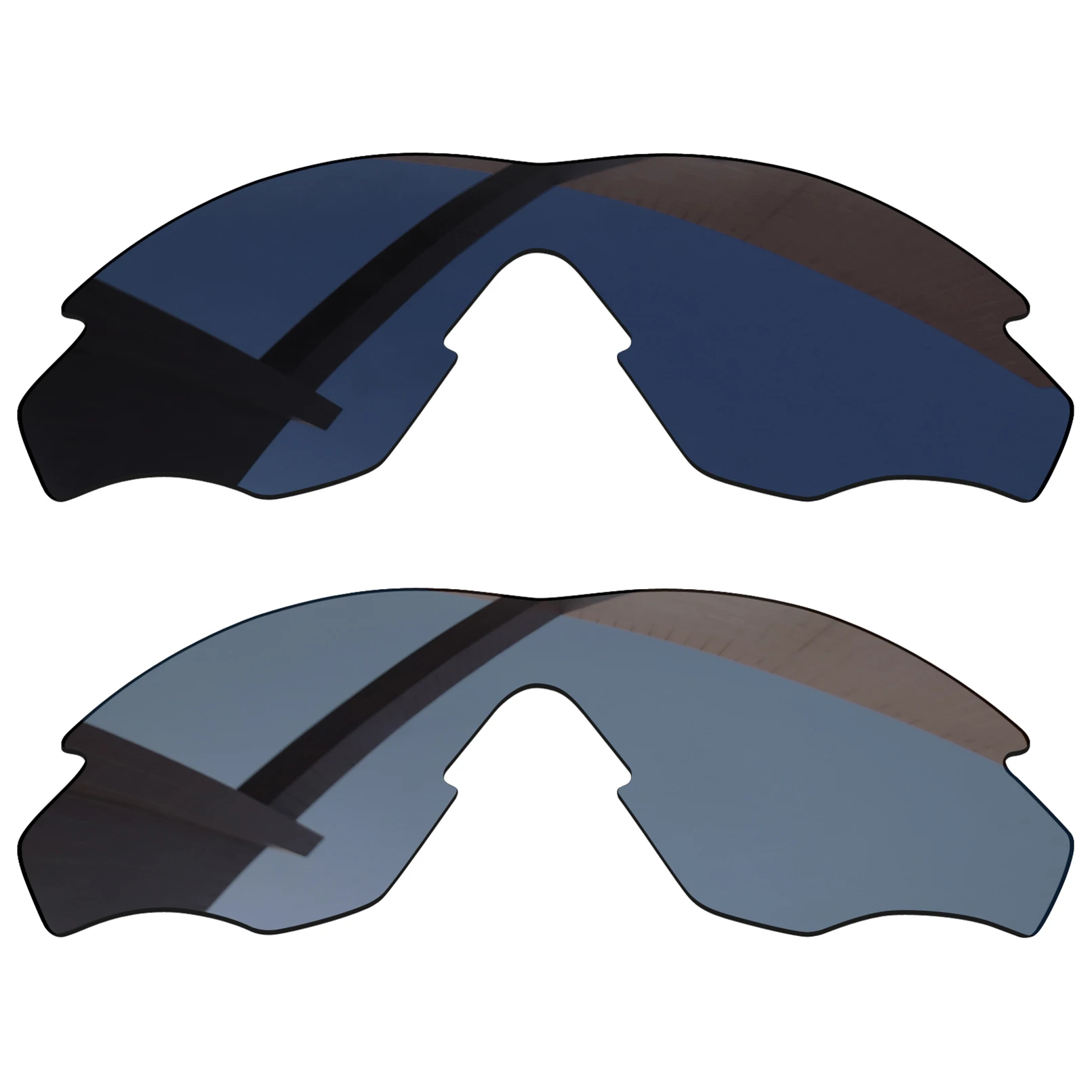 

Bsymbo 2 Pairs Pitch Black & Sliver Grey Polarized Replacement Lenses for-Oakley M2 Frame XL OO9343 Frame