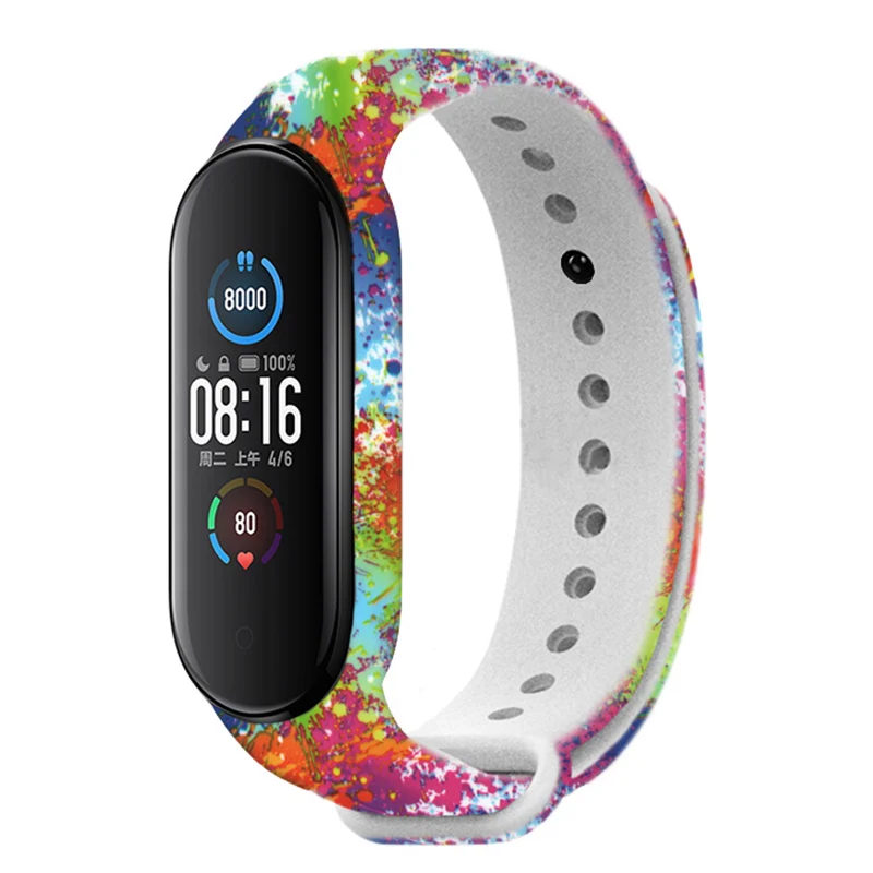 For Mi band 5 4 3 Cartoon Bracelet Smart Watch Strap Replaceable xiaomi my band belt 5 6 Strap silicone Bracelet Sport Wristband
