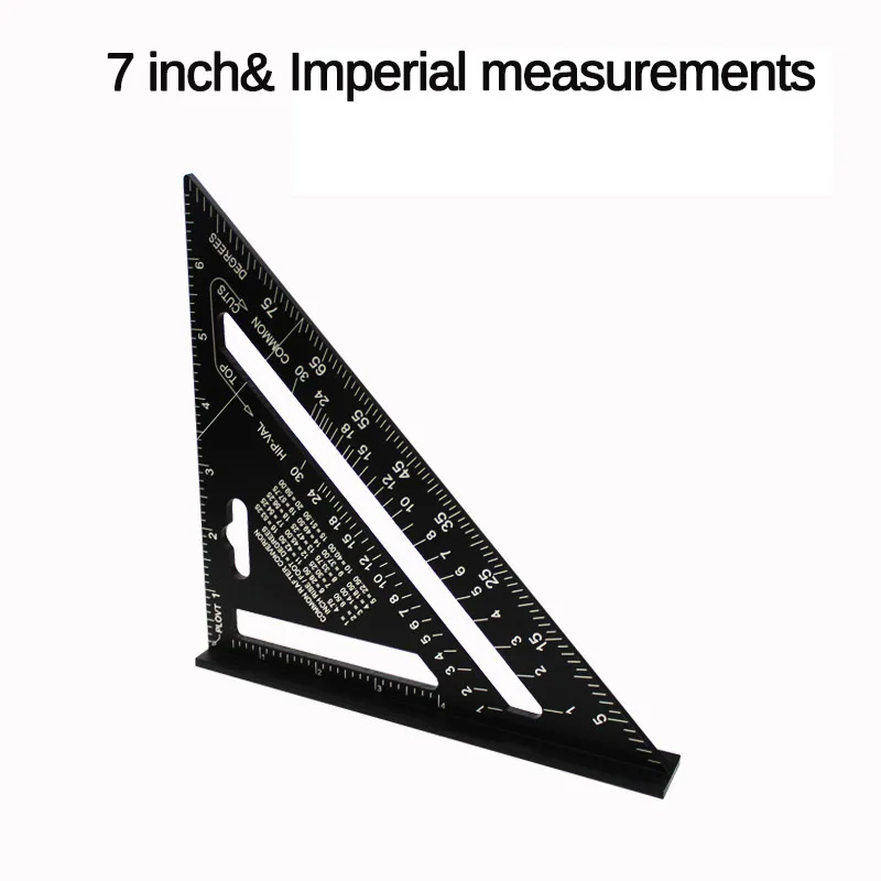 7 inch Imperial " 12" треугольник угломер алюминиевый сплав скорость квадратная измерительная линейка Торцовочная обрамление строительный плотник измерительные инструменты - Цвет: 7 inch Imperial