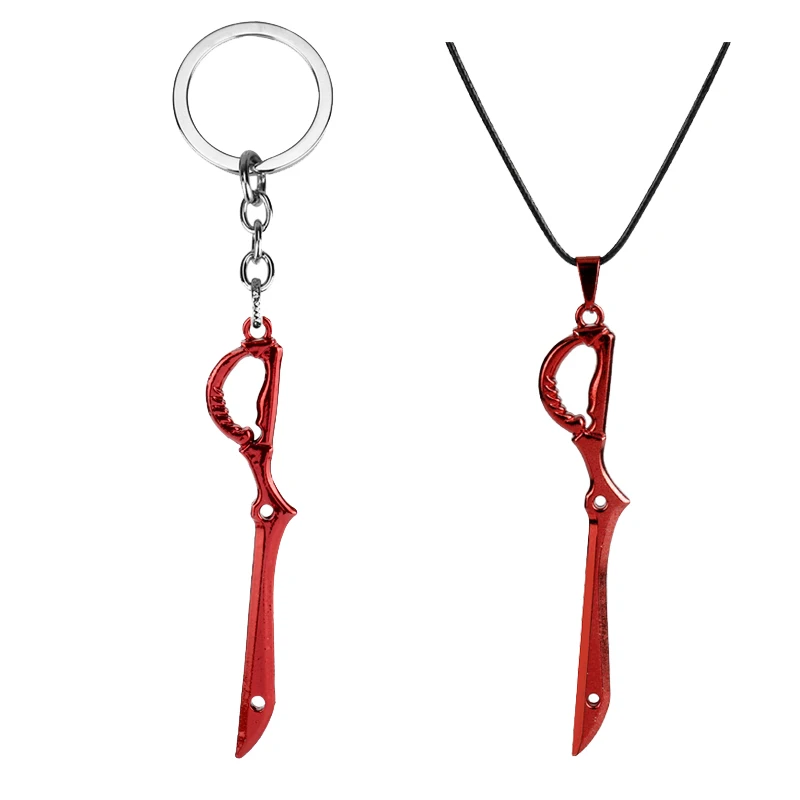 

Anime Kill LA Kill Necklace Japanese Cartoon Red Sword Weapon Pendant Choker Sword Shape Choker Jewelry Cosplay Gifts