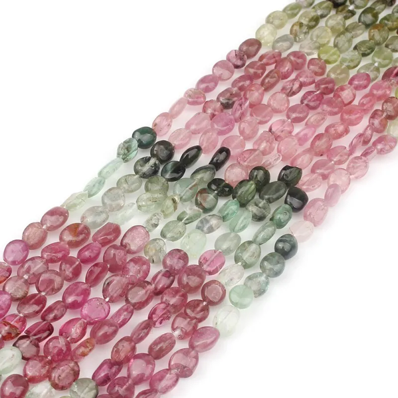 Бусины из натурального камня 3-4 мм Красочные нерегулярные турмалиновые каменные