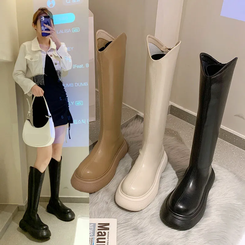 

Женские ботинки на плоской подошве, Осенняя обувь, роскошная дизайнерская зимняя обувь на молнии, ботинки с круглым носком, женские низкие м...