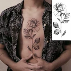 Временные татуировки в виде привлекательной розы для женщин и мужчин, тату-наклейка на руку и ноги, водостойкая картина для тела, искусство, реалистичные искусственные татуировки, оптовая продажа