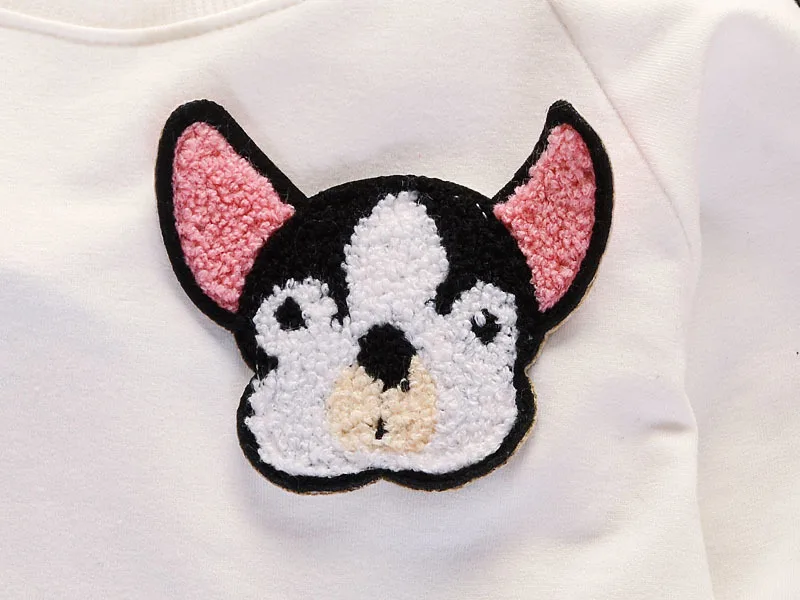 Spring Autumn Children Boys Girls Clothing Suits Fashion Baby Embroidery Cartoon Dog T-shirt Pants 2Pcs/sets Toddler Tracksuit | Детская