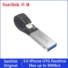 Флэш-накопитель SanDisk USB 3,0 SDIX30N, 256 ГБ, 128 ГБ, 64 ГБ, 32 ГБ, 16 ГБ, флэш-накопитель с двумя интерфейсами для iPhone, iPad, iPod, APPLE
