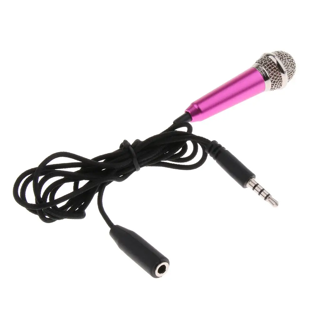 

Mini 3.5mm Wired Cell Phone Microphone Stereo Mic For Chatting Singing Red
