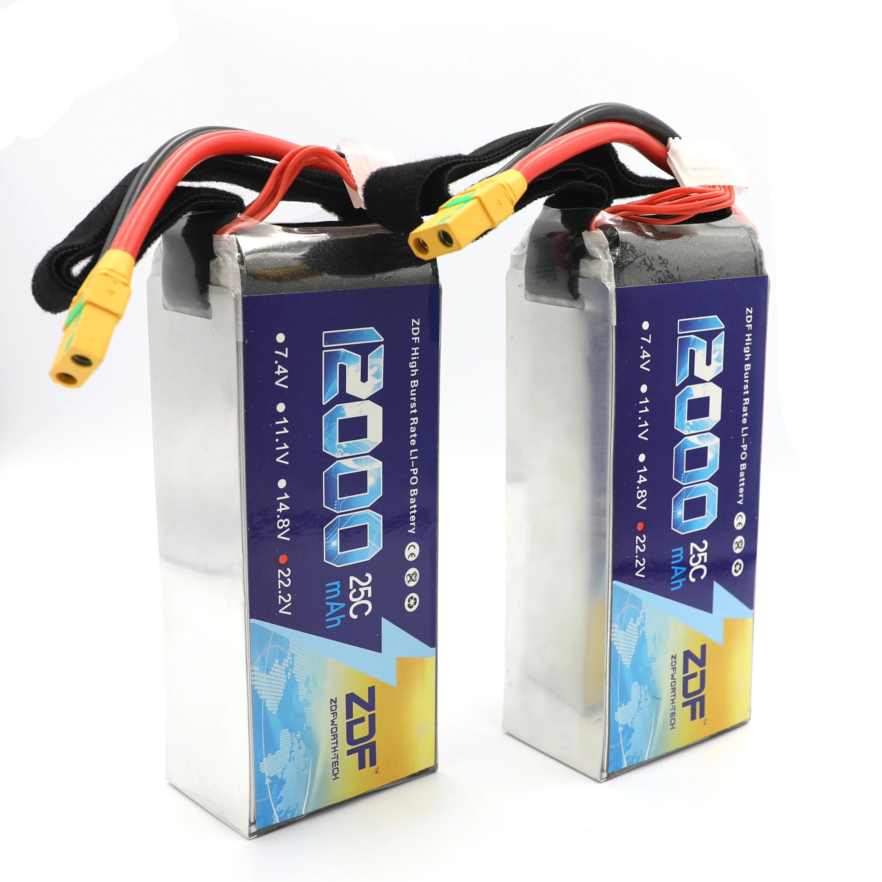 ZDF 2pcs RC летательный аппарат LiPo батарея 22,2 V 12000mAh 25C 6S для радиоуправляемый самолет, Квадрокоптер автомобиль Лодка вертолет 6S RC батареи LiPo