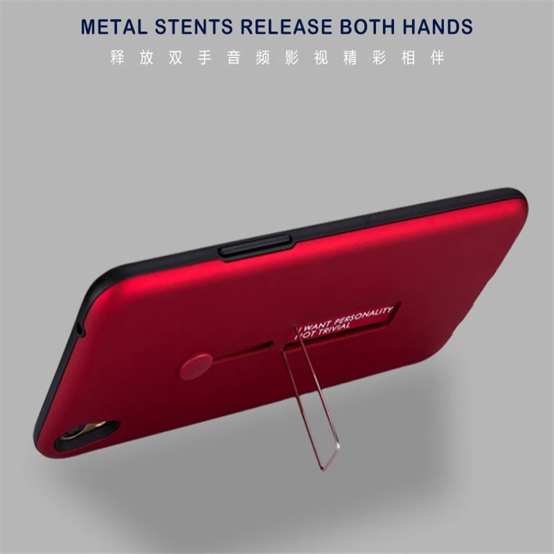 UPaitou Shockproof Case for OPPO F9 Pro F7 F5 Youth Lite F3 F1 Plus F1S Metal Ring Stand Rubber Back Cover |
