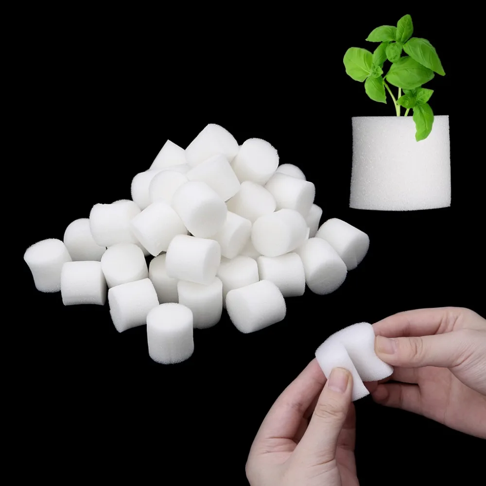 

50pcs Soilless Hydroponic Vegetables Nursery Pots Nursery Sponge Flower Seed Cultivation Soilless Cultivation System Seed Trays