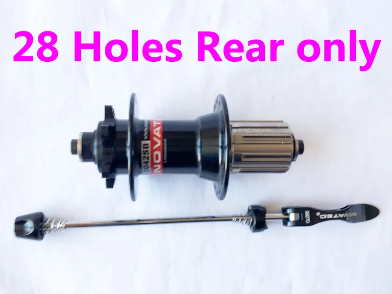 Black 28 Holes Rear Novatec ступица D041SB D042SB MTB ступица велосипеда передний/задний быстроразъемный набор велосипедных ступиц 4 подшипника BMX отверстия 28 32 36 для 8-9-10-11speed - Цвет: Black 28 Holes Rear