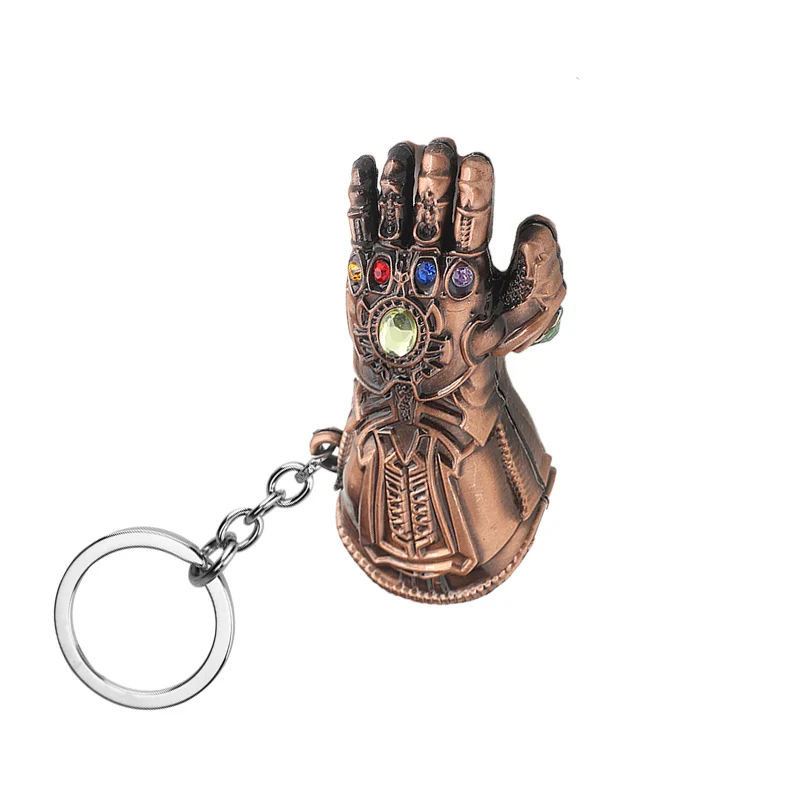 k525-4 Мстители Железный человек Бесконечность Gauntlet металлический брелок танос бесконечная сила перчатки llaveros для мужчин кинолюбителей сувенир ювелирные изделия - Цвет: k525-4