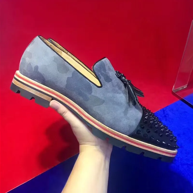 

Luxury Men's Designer Patent Leather Sneakers Round Toe Patent Stitching Slip on Red Bottom Casual Dress Formal Party Shoes