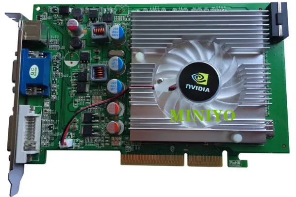 Видеокарта для nVIDIA GeForce 6600GT видеокарта 512 Мб DDR2 AGP 4X 8X VGA + S-VIDEO DVI | Компьютеры и офис