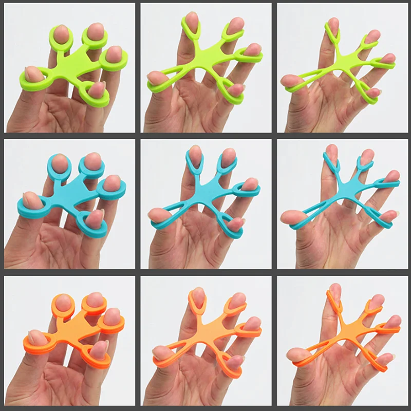 

Finger Grip Silicone Ring Exerciser Antistress Resistance Band Fitness Stretcher 3 Levels Finger Sensory Toy for Autism ADHD