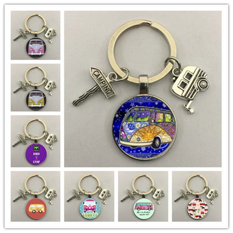 Брелок в стиле хиппи с подвеской мира для мужчин и женщин модный держатель ключей