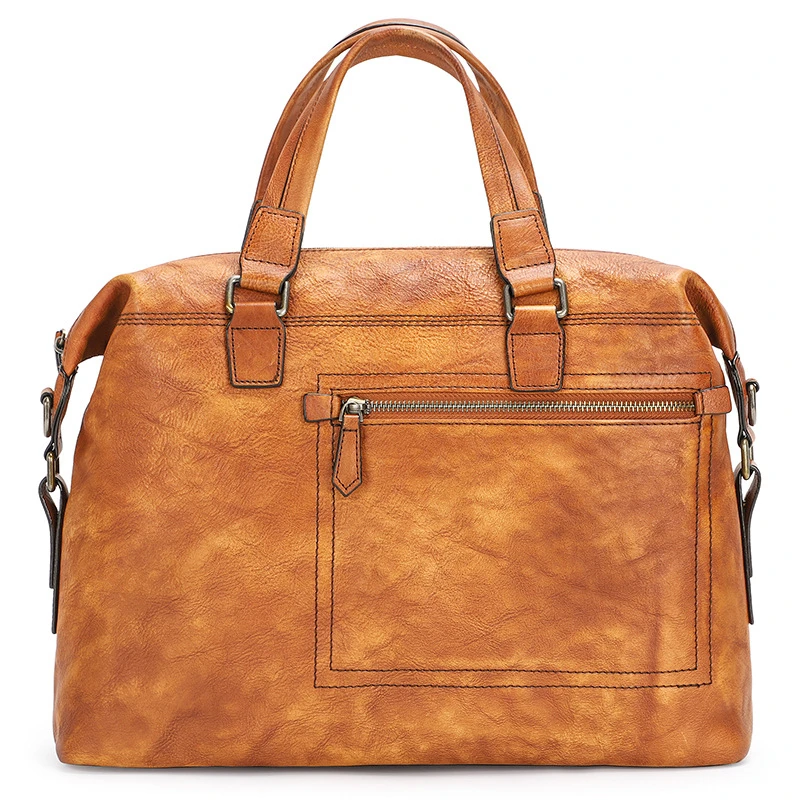 Men's Genuine leather Business Briefcase High Quality Cowhide Leather Laptop Handbag For Male Portable Messenger Shoulder Bag