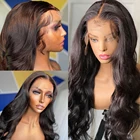 13x4 телесные волнистые кружевные передние парики, свободные женские безклеевые фронтальные парики HD, бразильские натуральные для черных женщин