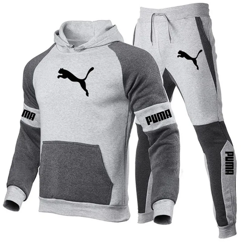 

PUMA einverno nuovo abito da uomo Sportswear felpa con cappuccio in 2 pezzi + pantaloni Jogging Fitness abbigliamento sporti